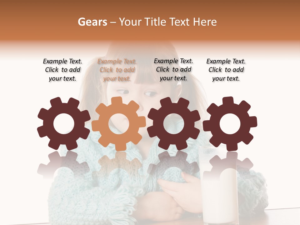 A Little Girl Sitting At A Table With A Glass Of Milk PowerPoint Template