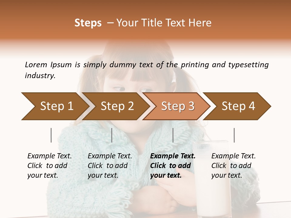 A Little Girl Sitting At A Table With A Glass Of Milk PowerPoint Template