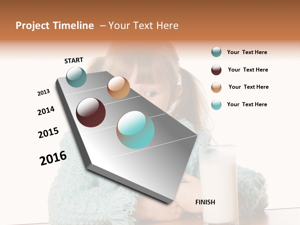 A Little Girl Sitting At A Table With A Glass Of Milk PowerPoint Template