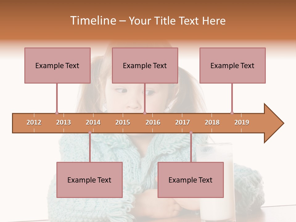 A Little Girl Sitting At A Table With A Glass Of Milk PowerPoint Template