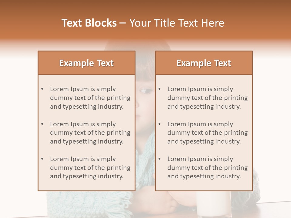 A Little Girl Sitting At A Table With A Glass Of Milk PowerPoint Template