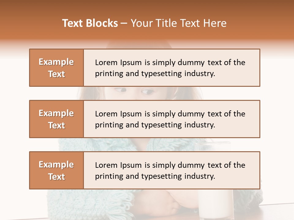 A Little Girl Sitting At A Table With A Glass Of Milk PowerPoint Template