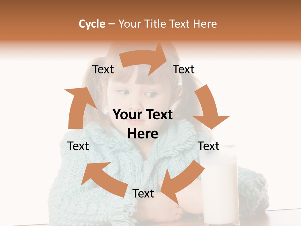 A Little Girl Sitting At A Table With A Glass Of Milk PowerPoint Template