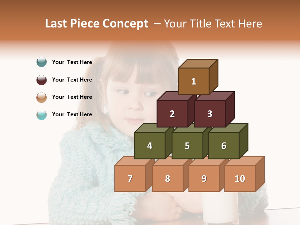 A Little Girl Sitting At A Table With A Glass Of Milk PowerPoint Template