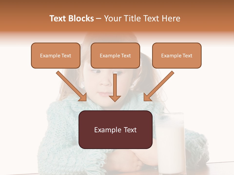 A Little Girl Sitting At A Table With A Glass Of Milk PowerPoint Template