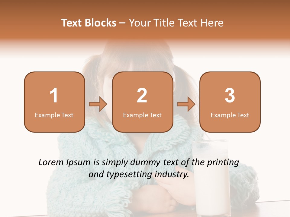 A Little Girl Sitting At A Table With A Glass Of Milk PowerPoint Template