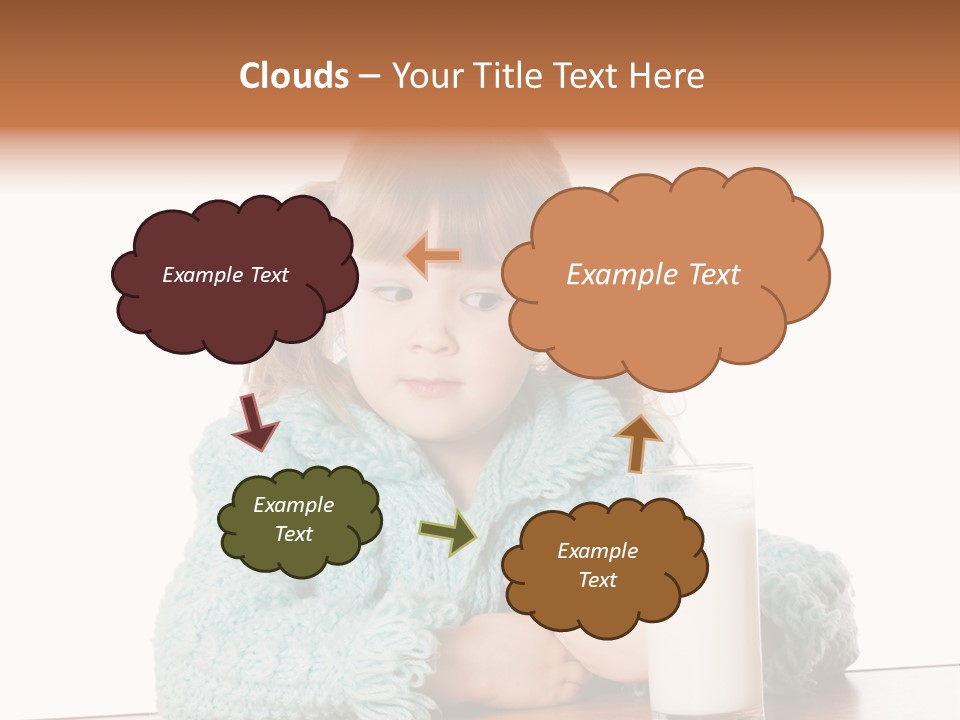 A Little Girl Sitting At A Table With A Glass Of Milk PowerPoint Template