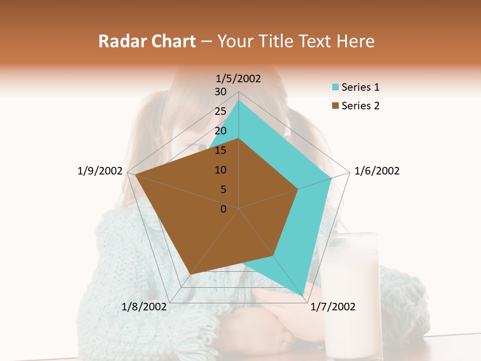 A Little Girl Sitting At A Table With A Glass Of Milk PowerPoint Template