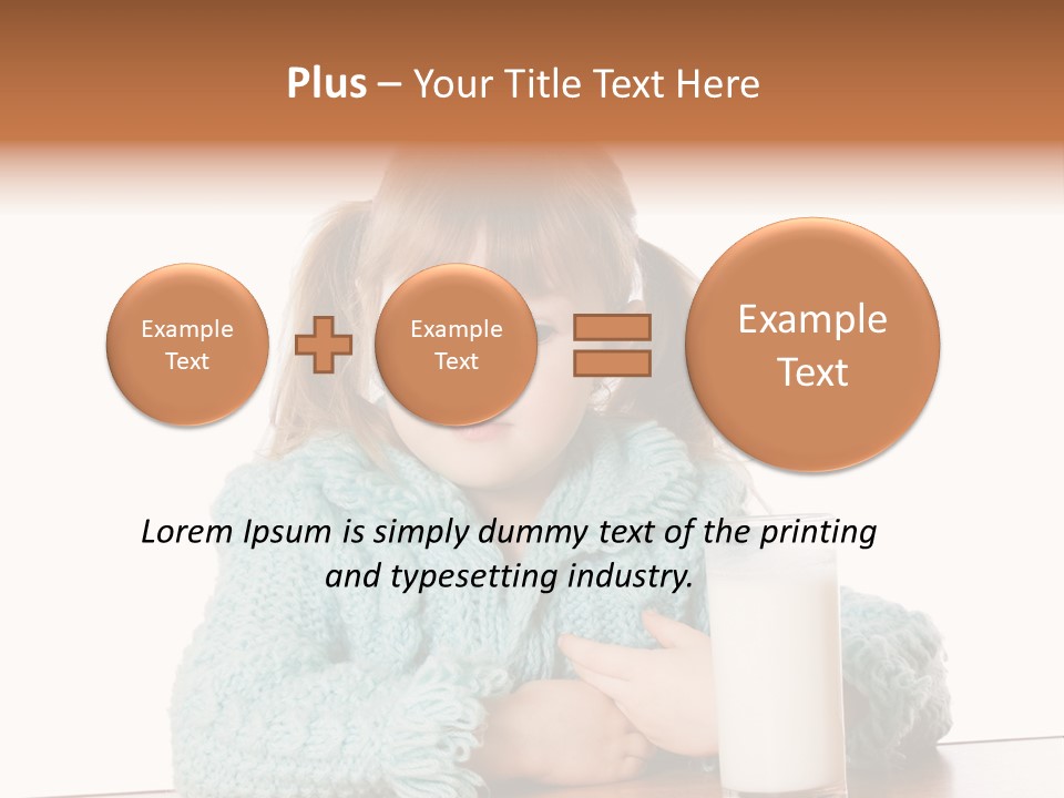 A Little Girl Sitting At A Table With A Glass Of Milk PowerPoint Template