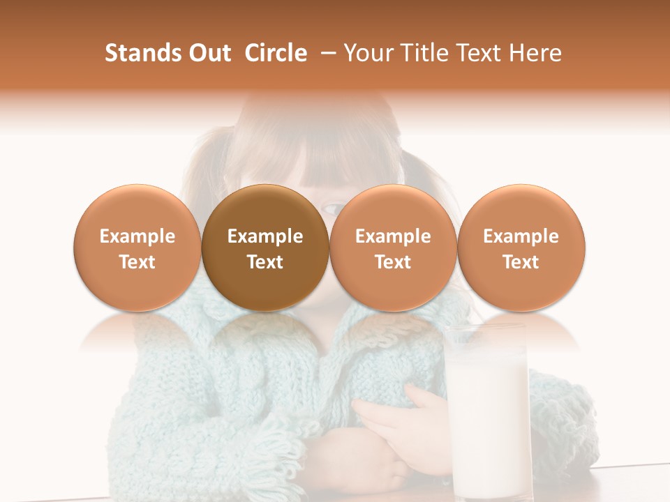 A Little Girl Sitting At A Table With A Glass Of Milk PowerPoint Template