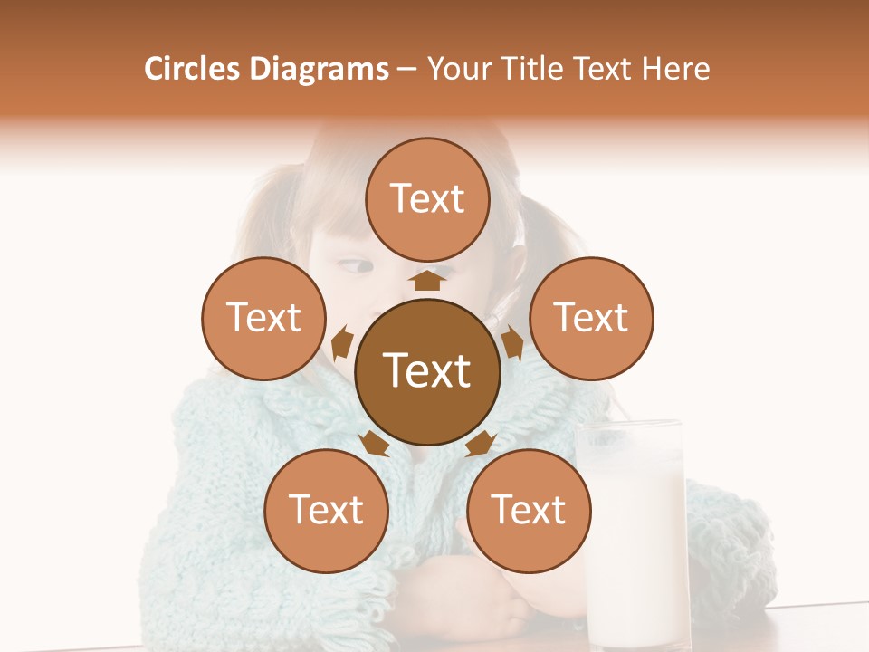 A Little Girl Sitting At A Table With A Glass Of Milk PowerPoint Template