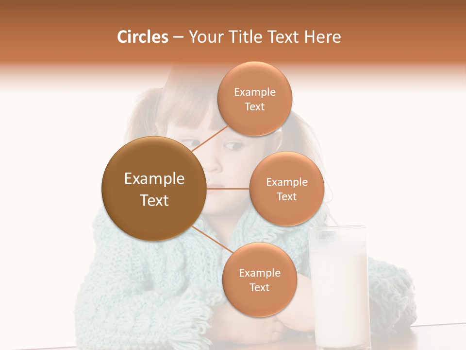 A Little Girl Sitting At A Table With A Glass Of Milk PowerPoint Template