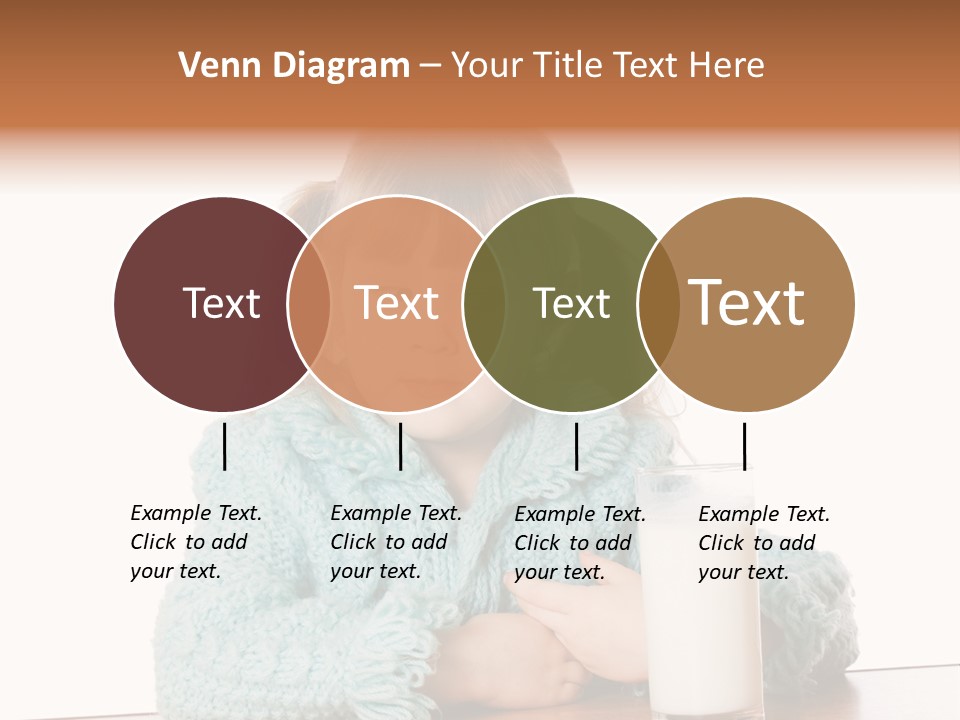 A Little Girl Sitting At A Table With A Glass Of Milk PowerPoint Template