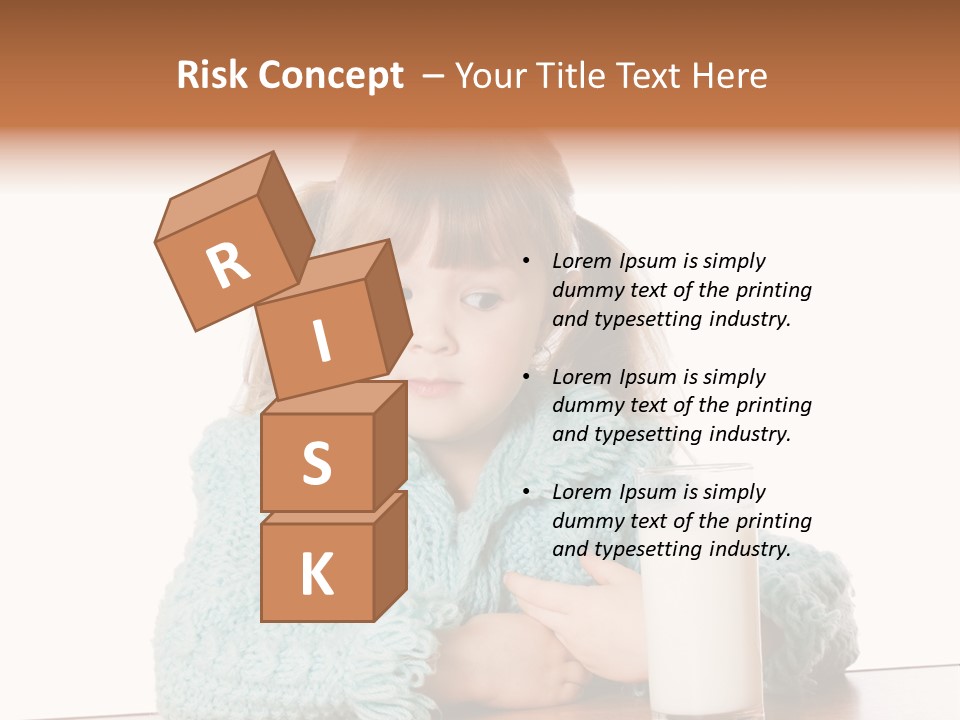 A Little Girl Sitting At A Table With A Glass Of Milk PowerPoint Template