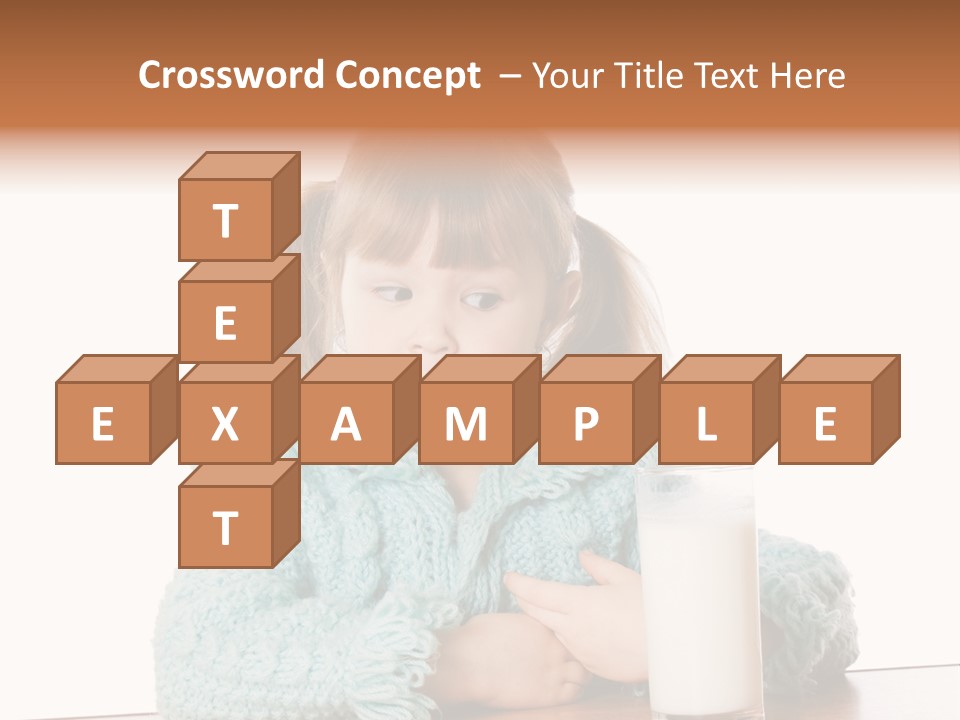 A Little Girl Sitting At A Table With A Glass Of Milk PowerPoint Template