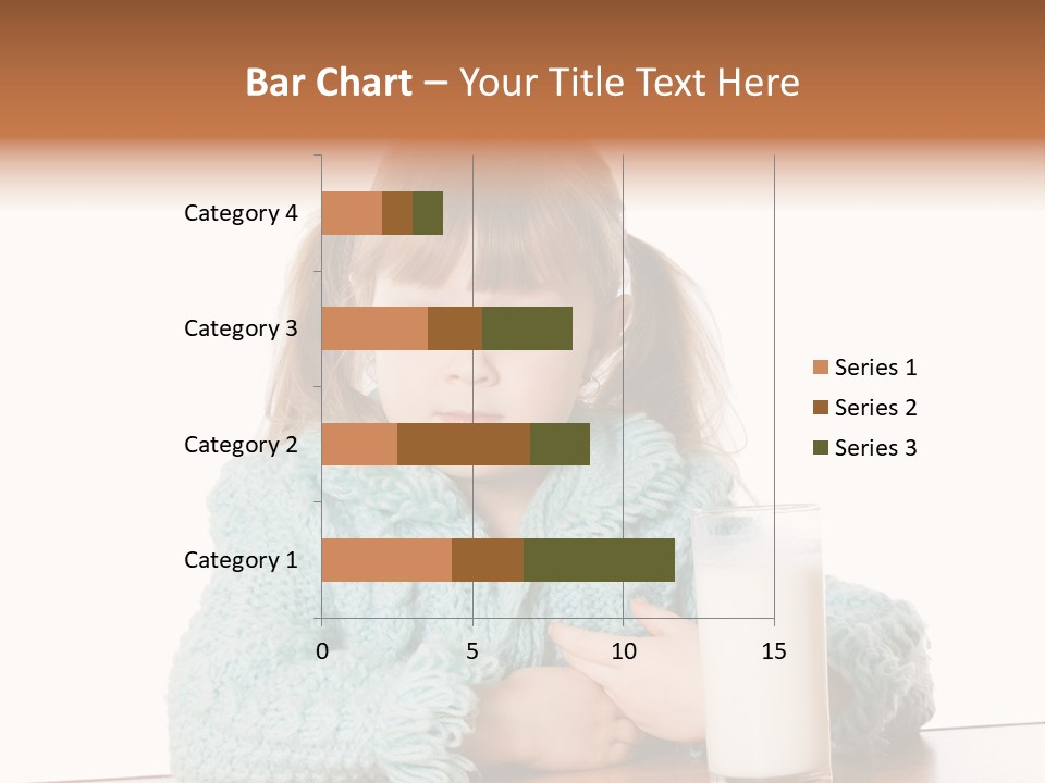 A Little Girl Sitting At A Table With A Glass Of Milk PowerPoint Template