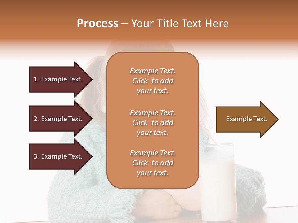 A Little Girl Sitting At A Table With A Glass Of Milk PowerPoint Template