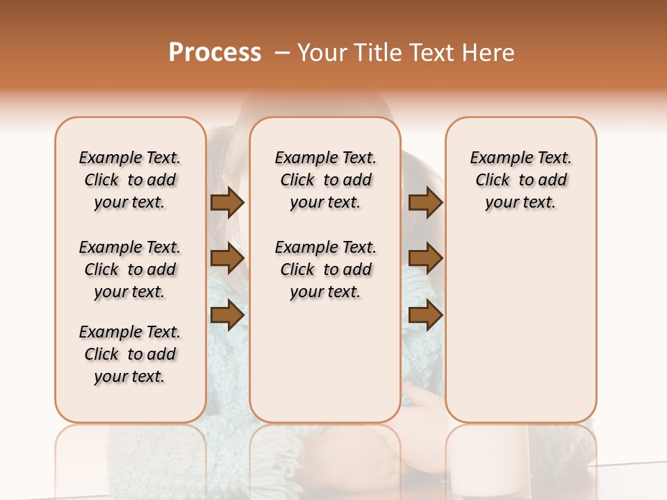 A Little Girl Sitting At A Table With A Glass Of Milk PowerPoint Template