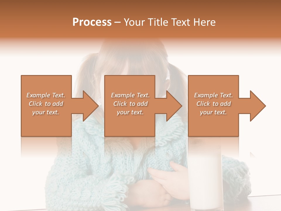 A Little Girl Sitting At A Table With A Glass Of Milk PowerPoint Template