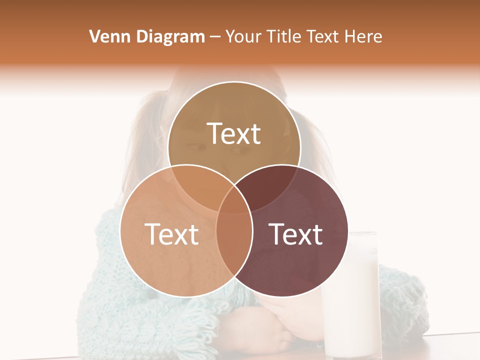 A Little Girl Sitting At A Table With A Glass Of Milk PowerPoint Template