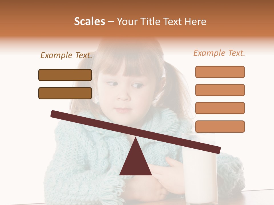 A Little Girl Sitting At A Table With A Glass Of Milk PowerPoint Template