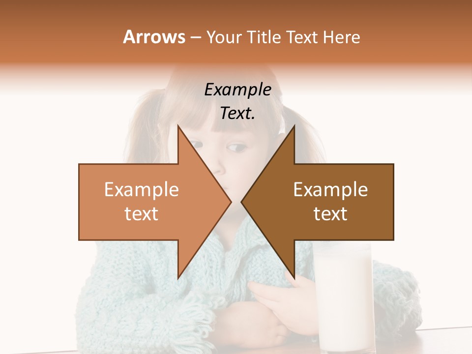 A Little Girl Sitting At A Table With A Glass Of Milk PowerPoint Template