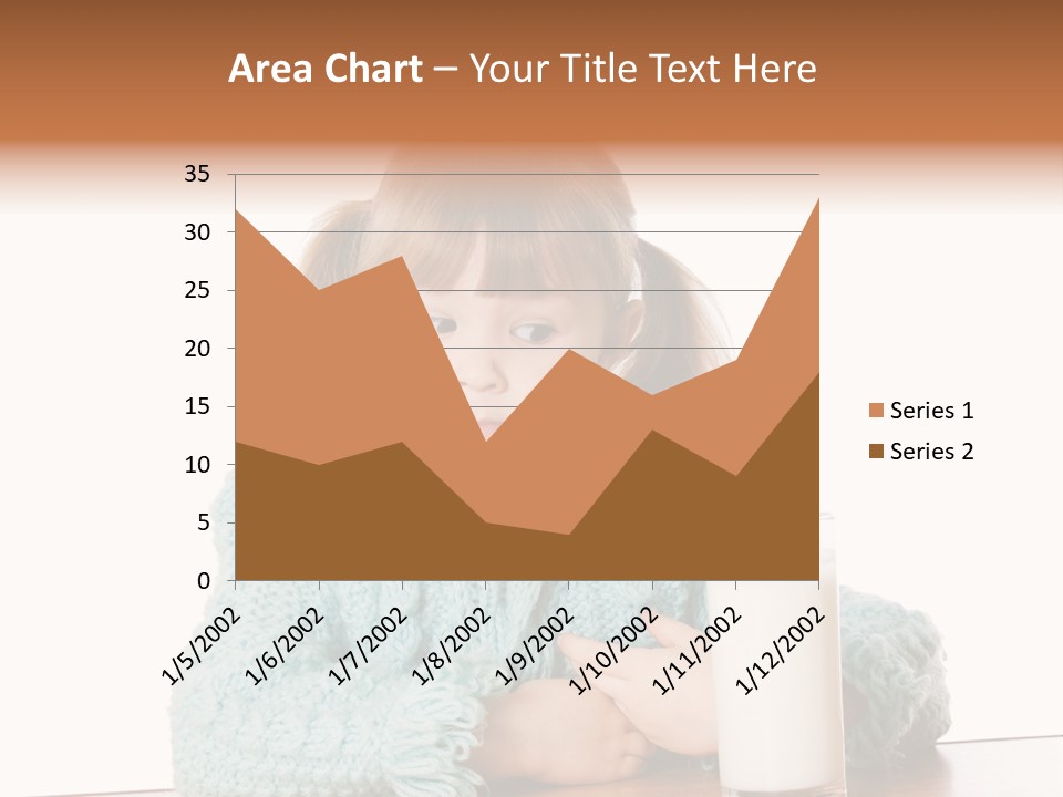 A Little Girl Sitting At A Table With A Glass Of Milk PowerPoint Template