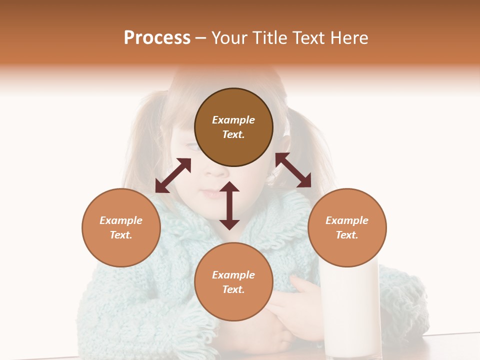 A Little Girl Sitting At A Table With A Glass Of Milk PowerPoint Template