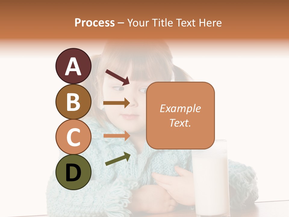 A Little Girl Sitting At A Table With A Glass Of Milk PowerPoint Template