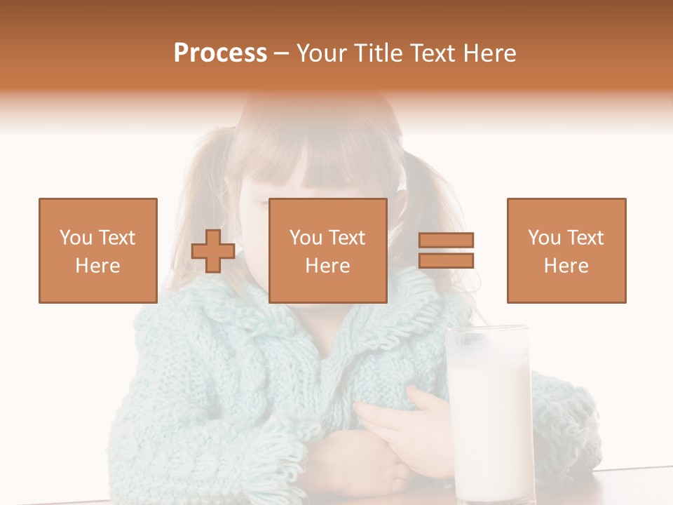 A Little Girl Sitting At A Table With A Glass Of Milk PowerPoint Template
