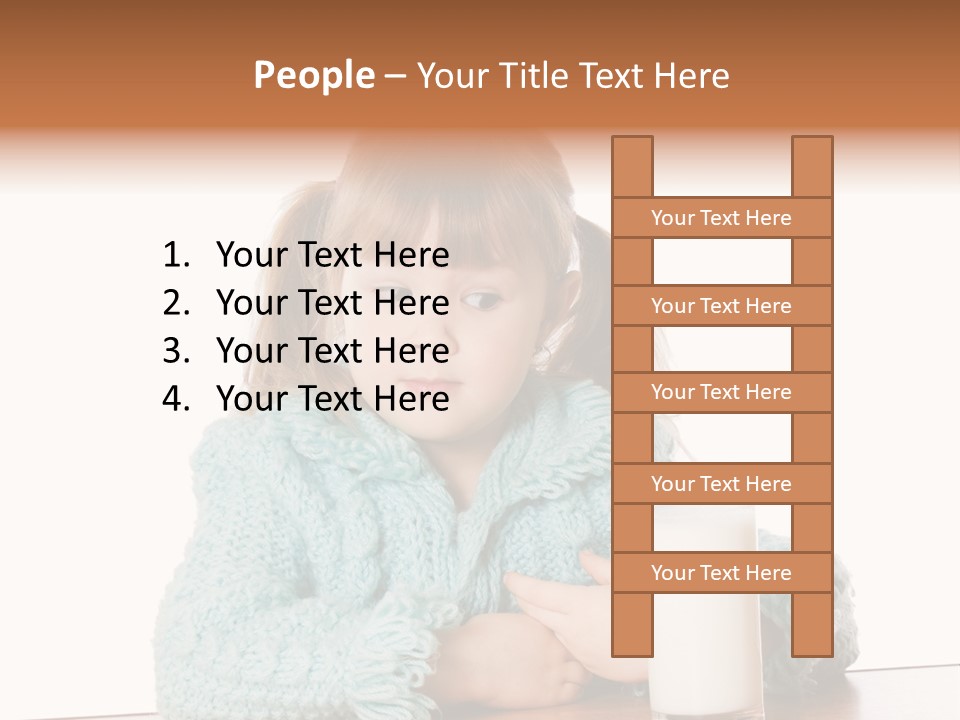 A Little Girl Sitting At A Table With A Glass Of Milk PowerPoint Template