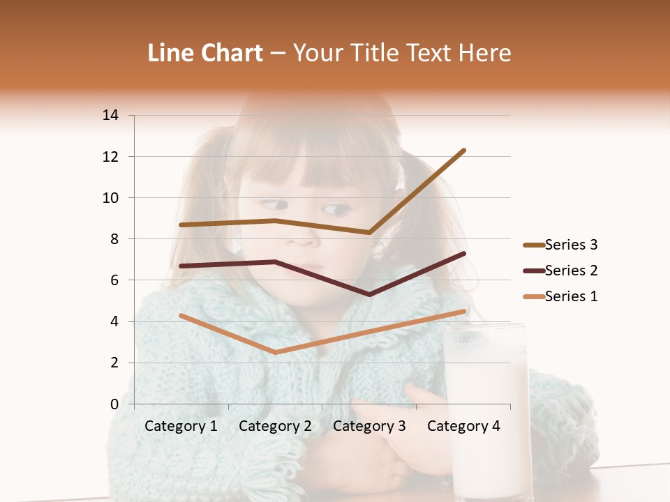 A Little Girl Sitting At A Table With A Glass Of Milk PowerPoint Template