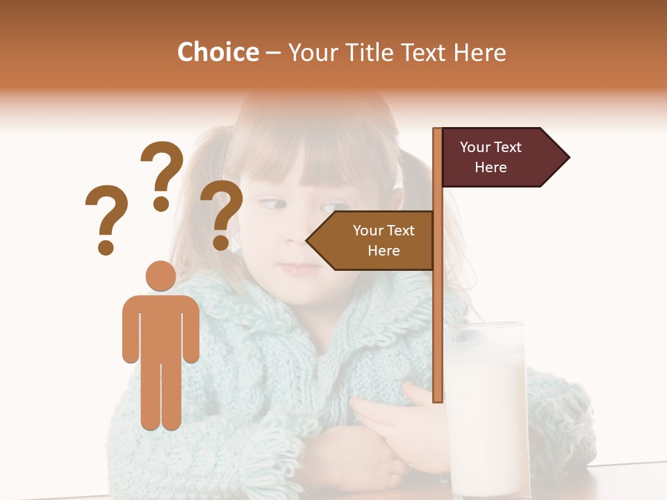 A Little Girl Sitting At A Table With A Glass Of Milk PowerPoint Template