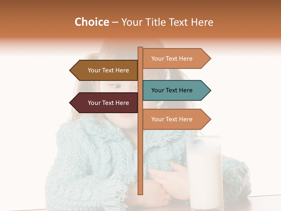 A Little Girl Sitting At A Table With A Glass Of Milk PowerPoint Template