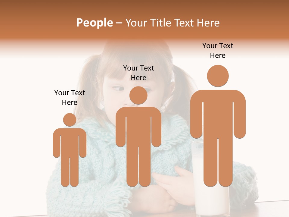 A Little Girl Sitting At A Table With A Glass Of Milk PowerPoint Template