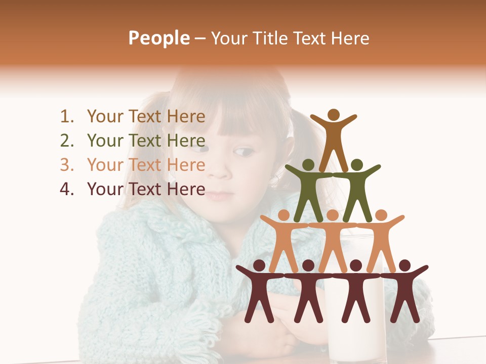 A Little Girl Sitting At A Table With A Glass Of Milk PowerPoint Template