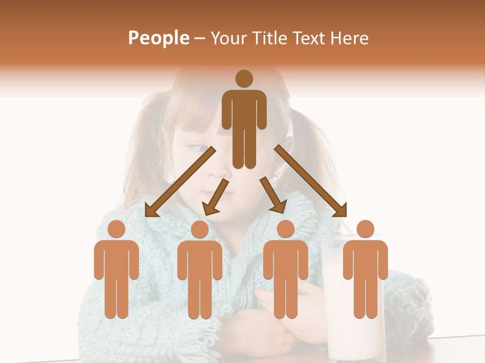 A Little Girl Sitting At A Table With A Glass Of Milk PowerPoint Template