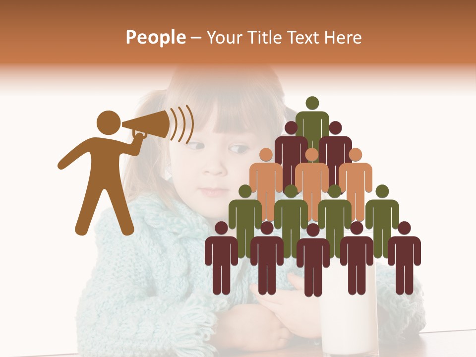 A Little Girl Sitting At A Table With A Glass Of Milk PowerPoint Template