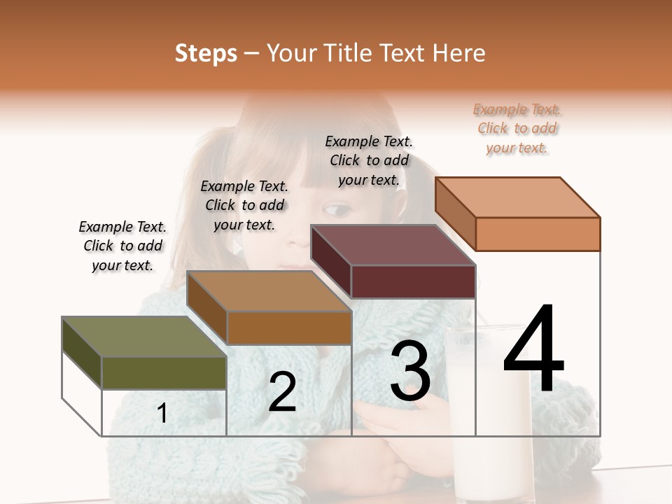 A Little Girl Sitting At A Table With A Glass Of Milk PowerPoint Template