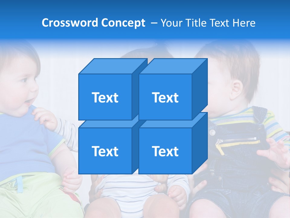 Babies Communication Sofa PowerPoint Template