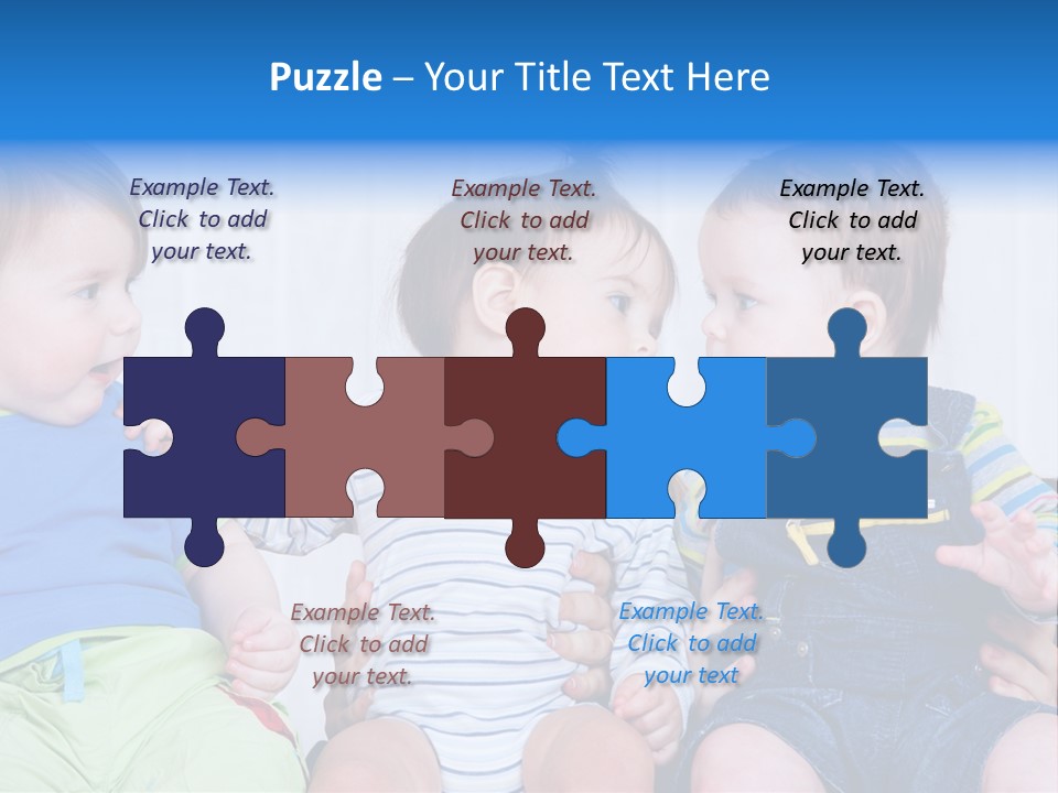 Babies Communication Sofa PowerPoint Template