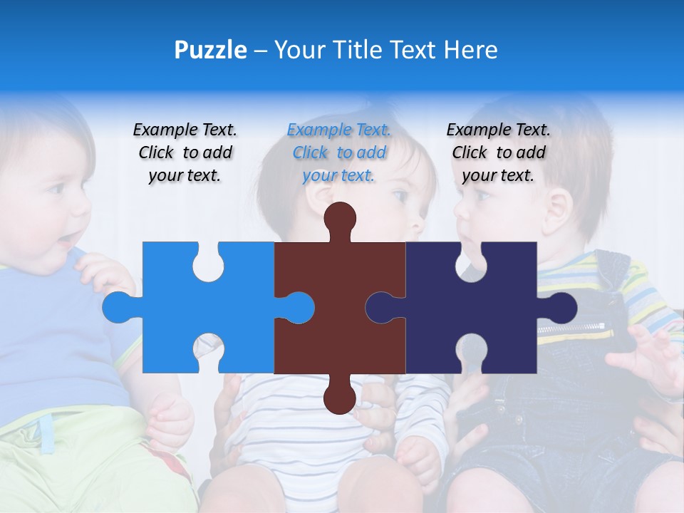 Babies Communication Sofa PowerPoint Template