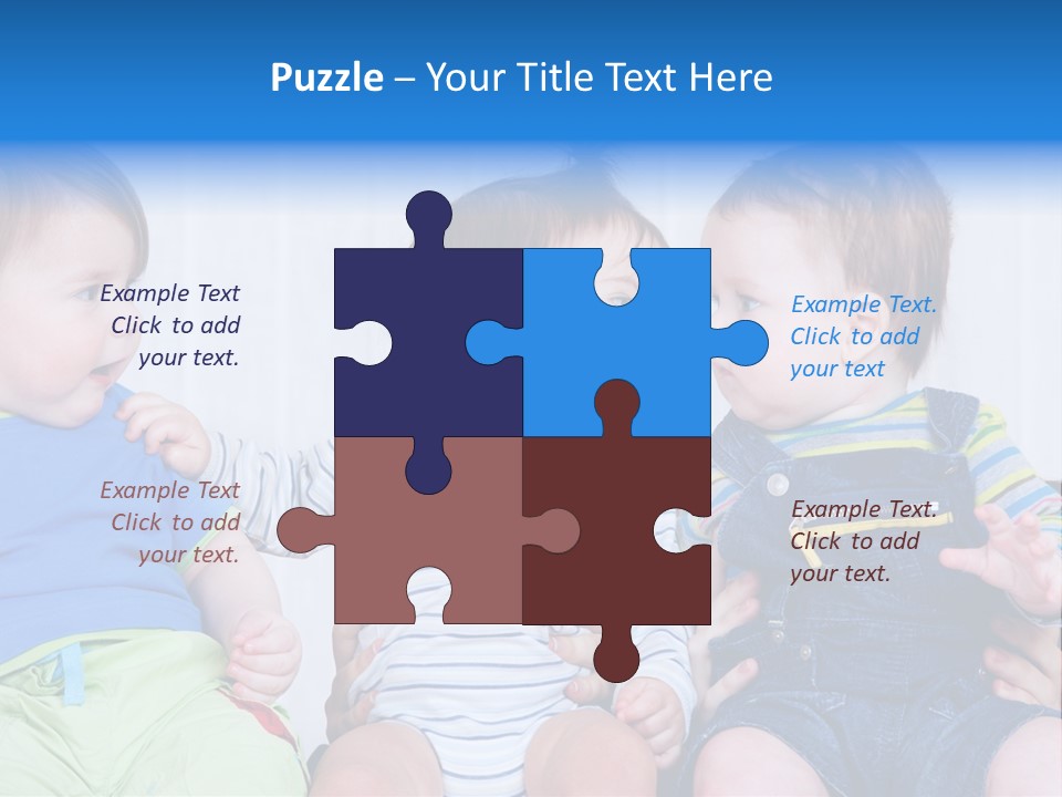 Babies Communication Sofa PowerPoint Template