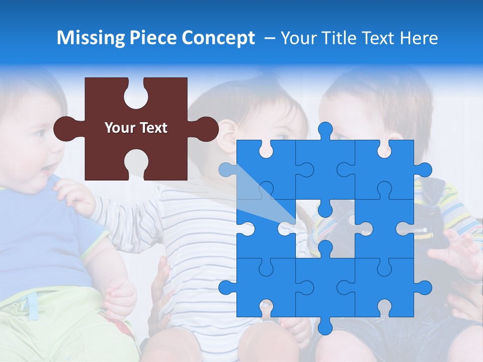 Babies Communication Sofa PowerPoint Template