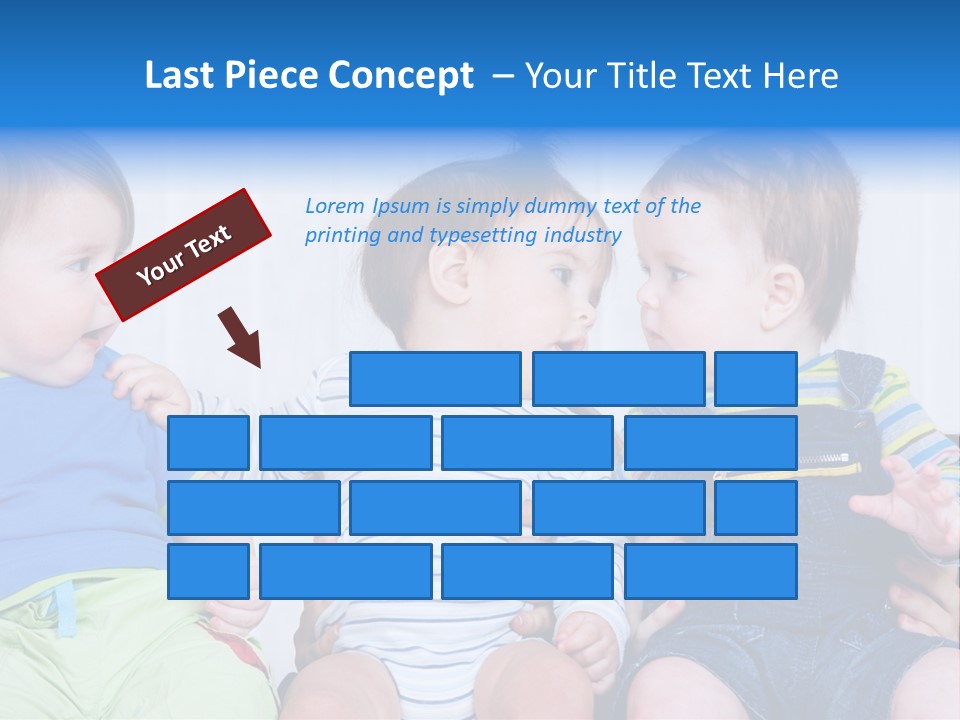 Babies Communication Sofa PowerPoint Template