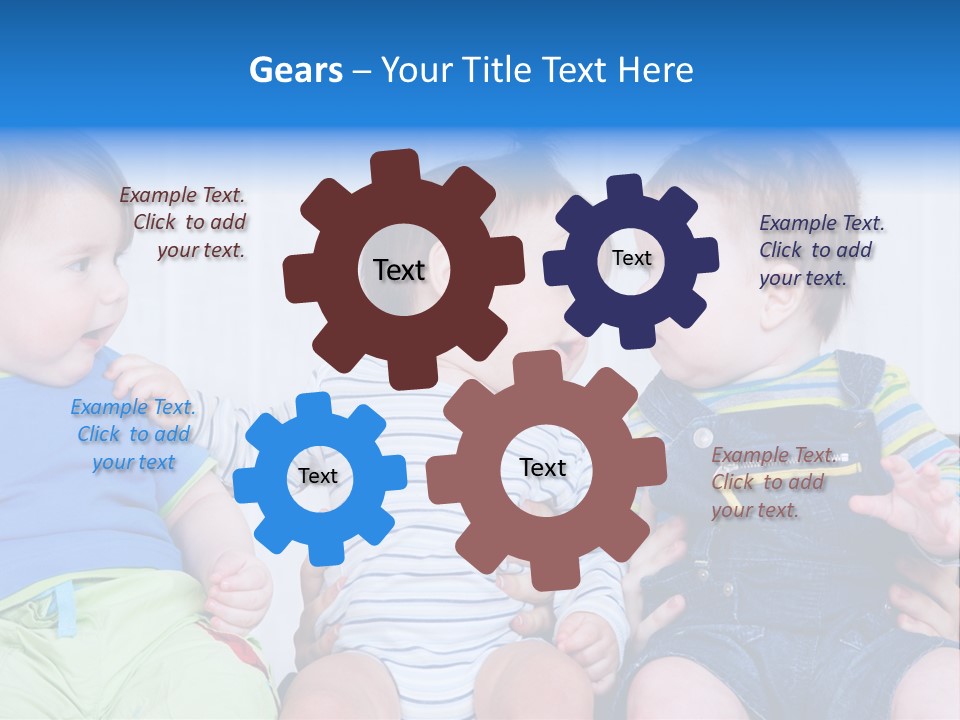 Babies Communication Sofa PowerPoint Template