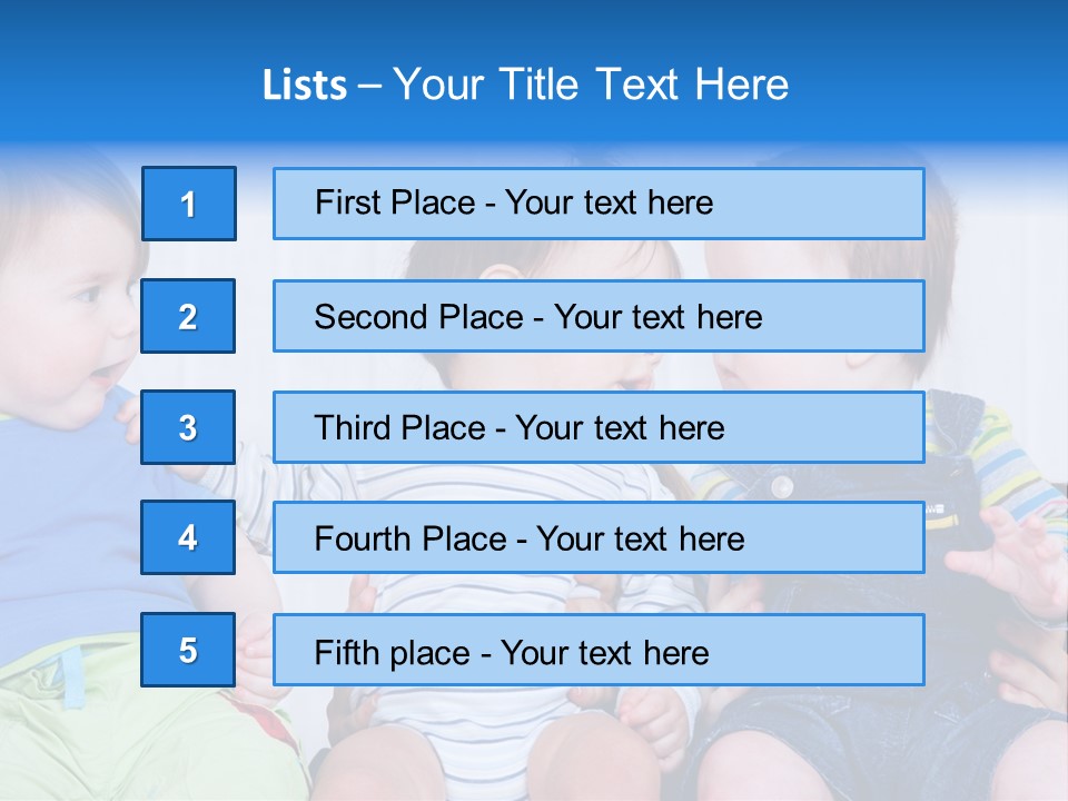 Babies Communication Sofa PowerPoint Template