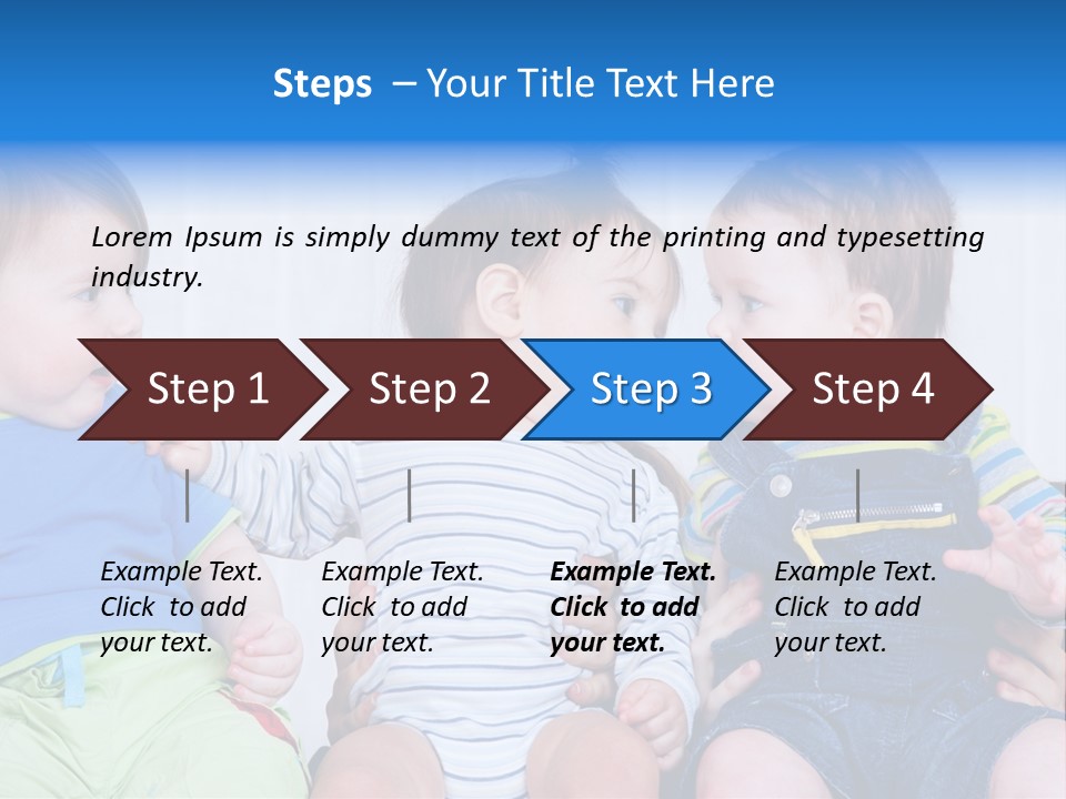 Babies Communication Sofa PowerPoint Template