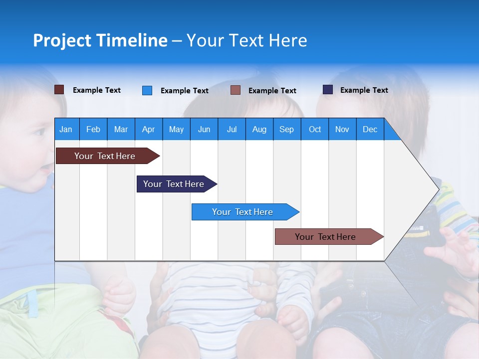 Babies Communication Sofa PowerPoint Template