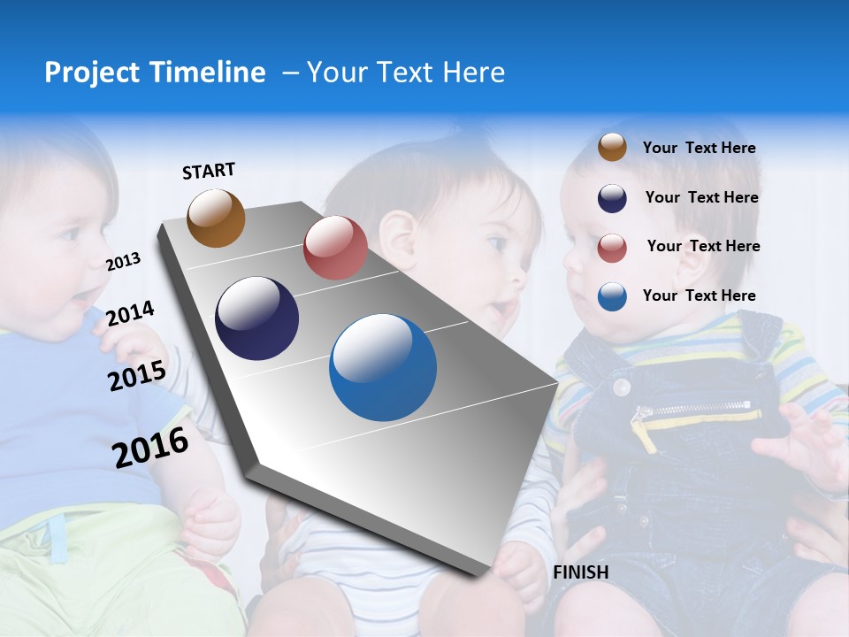 Babies Communication Sofa PowerPoint Template